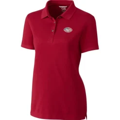 Polos^New York Jets Women's Cutter & Buck Cardinal Advantage DryTec Tri-Blend Pique Polo