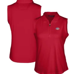 Polos^New York Jets Women's Cutter & Buck Cardinal Forge DryTec Stretch Sleeveless Polo