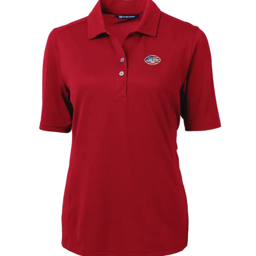 Polos^New York Jets Women's Cutter & Buck Cardinal Virtue Eco Pique Recycled Polo