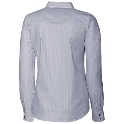 Sweaters & Dress Shirts^New York Jets Women's Cutter & Buck Charcoal Throwback Logo Stretch Oxford Stripe Long Sleeve Button-Up Shirt