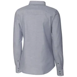 Sweaters & Dress Shirts^New York Jets Women's Cutter & Buck Charcoal Throwback Logo Oxford Stretch Long Sleeve Button-Up Shirt