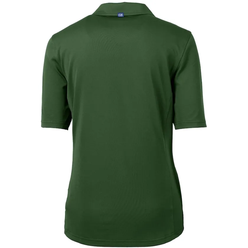 Polos^New York Jets Women's Cutter & Buck Green Throwback Logo Virtue Eco Pique Recycled Polo