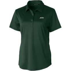 Polos^New York Jets Women's Cutter & Buck Hunter Green Primary Logo Prospect Eco Textured Stretch Recycled Polo