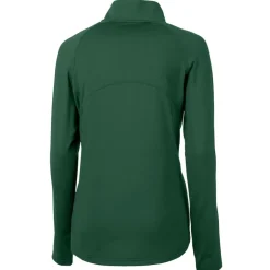 Jackets|Sweatshirts & Fleece^New York Jets Women's Cutter & Buck Hunter Green Primary Logo DryTec Adapt Eco Knit Stretch Recycled Raglan Half-Zip Top