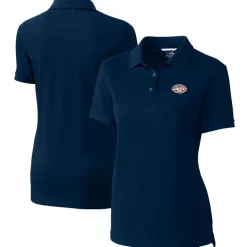Polos^New York Jets Women's Cutter & Buck Navy Advantage DryTec Tri-Blend Pique Polo