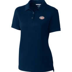 Polos^New York Jets Women's Cutter & Buck Navy Advantage DryTec Tri-Blend Pique Polo