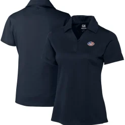 Polos^New York Jets Women's Cutter & Buck Navy Genre DryTec Textured Polo