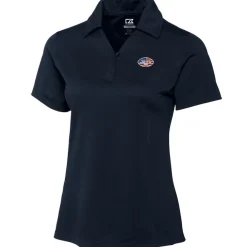 Polos^New York Jets Women's Cutter & Buck Navy Genre DryTec Textured Polo