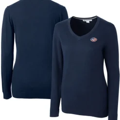 Sweaters & Dress Shirts|Sweaters^New York Jets Women's Cutter & Buck Navy Lakemont Tri-Blend V-Neck Sweater