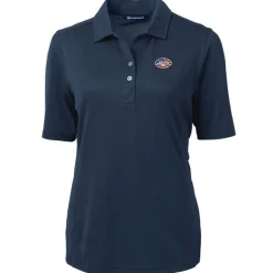 Polos^New York Jets Women's Cutter & Buck Navy Virtue Eco Pique Recycled Polo
