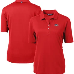 Polos^New York Jets Women's Cutter & Buck Red Virtue Eco Pique Recycled Polo