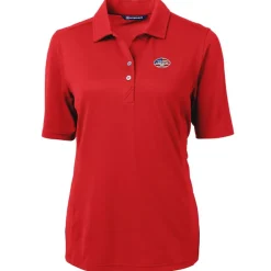 Polos^New York Jets Women's Cutter & Buck Red Virtue Eco Pique Recycled Polo