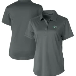 Polos^New York Jets Women's Cutter & Buck Steel Prospect Textured Stretch Polo