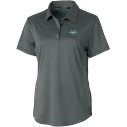 Polos^New York Jets Women's Cutter & Buck Steel Prospect Textured Stretch Polo
