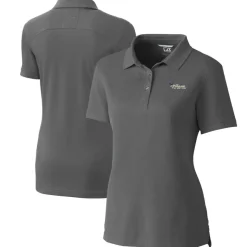 Polos^New York Jets Women's Cutter & Buck Steel Throwback Logo Advantage Tri-Blend Pique Polo