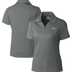 Polos^New York Jets Women's Cutter & Buck Steel Throwback Logo Genre DryTec Textured Polo