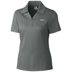 Polos^New York Jets Women's Cutter & Buck Steel Throwback Logo Genre DryTec Textured Polo