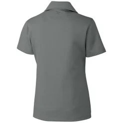 Polos^New York Jets Women's Cutter & Buck Steel Throwback Logo Genre DryTec Textured Polo