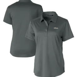 Polos^New York Jets Women's Cutter & Buck Steel Throwback Logo Prospect Textured Stretch Polo