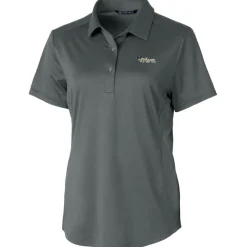 Polos^New York Jets Women's Cutter & Buck Steel Throwback Logo Prospect Textured Stretch Polo