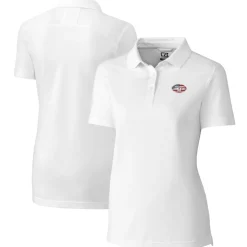 Polos^New York Jets Women's Cutter & Buck White Advantage DryTec Tri-Blend Pique Polo