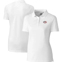Polos^New York Jets Women's Cutter & Buck White Advantage DryTec Tri-Blend Pique Polo