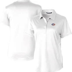 Polos^New York Jets Women's Cutter & Buck White Americana Prospect Textured Stretch Polo
