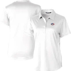 Polos^New York Jets Women's Cutter & Buck White Americana Prospect Textured Stretch Polo