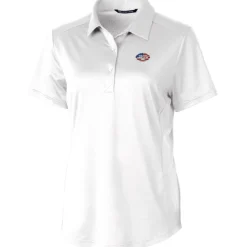 Polos^New York Jets Women's Cutter & Buck White Americana Prospect Textured Stretch Polo