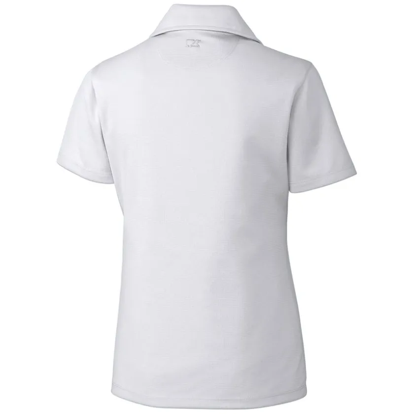 Polos^New York Jets Women's Cutter & Buck White Throwback Logo Genre DryTec Textured Polo
