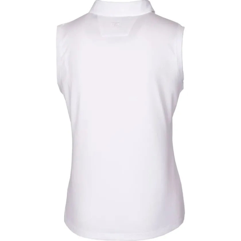 Polos^New York Jets Women's Cutter & Buck White Throwback Logo Forge Stretch Sleeveless Polo