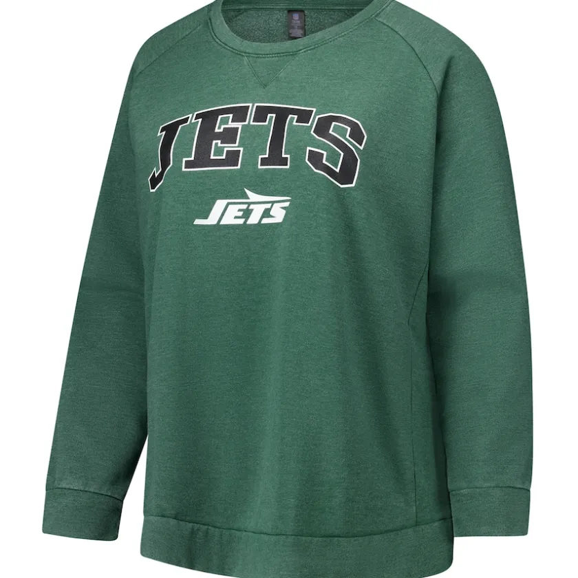 Sweatshirts & Fleece|Women^New York Jets Women's Fanatics Heather Green Acid Wash Raglan Pullover Sweatshirt