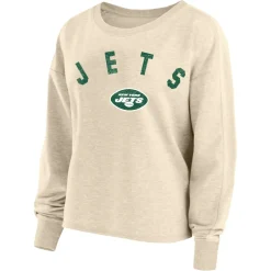 Plus Sizes|Sweatshirts & Fleece^New York Jets Women's Fanatics Aaron Rodgers Oatmeal Plus Size Name & Number Crew Pullover Sweatshirt