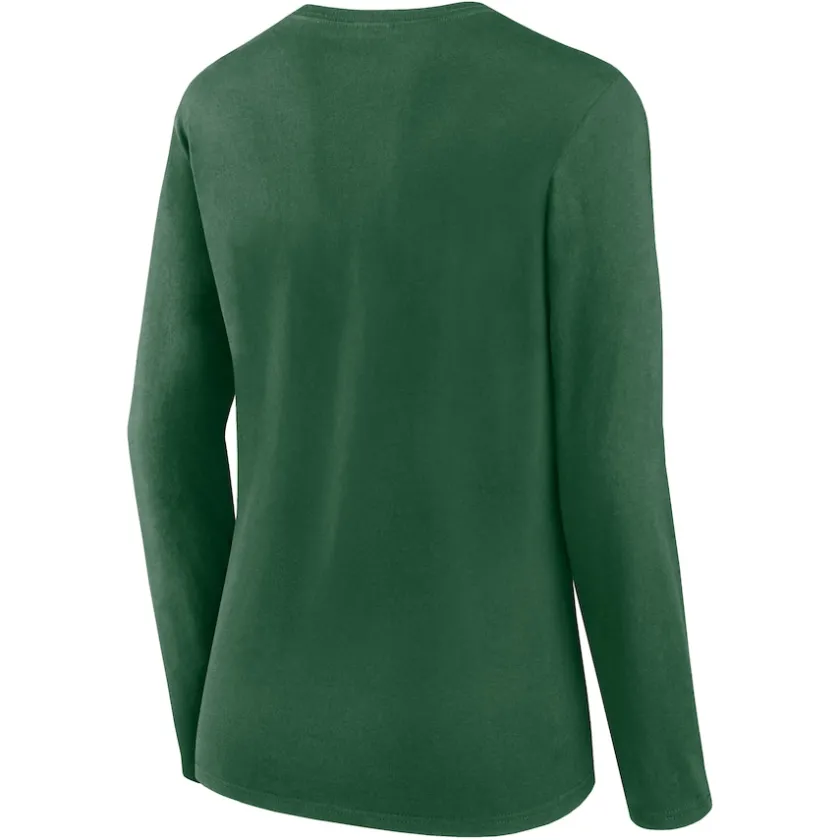 Plus Sizes^New York Jets Women's Fanatics Green Plus Size Foiled Play Long Sleeve T-Shirt
