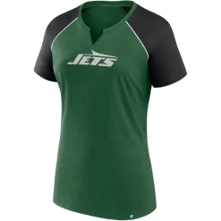 T-Shirts|Women^New York Jets Women's Fanatics Green/Black Glittered Primary Raglan T-Shirt