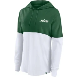 T-Shirts|Women^New York Jets Women's Fanatics Green/White Backup Option Long Sleeve Hoodie T-Shirt