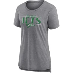 T-Shirts|Women^New York Jets Women's Fanatics Heather Gray Up The Middle Tri-Blend T-Shirt