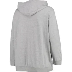 Sweatshirts & Fleece|Women^New York Jets Women's Fanatics Heathered Gray Plus Size Lace-Up Pullover Hoodie
