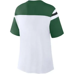 T-Shirts|Women^New York Jets Women's Fanatics White/Green Cheer Chant Fashion Crop Top
