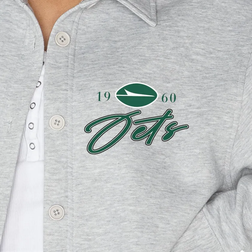 Sweaters & Dress Shirts^New York Jets Women's Gameday Couture Ash Full-Button Long Sleeve Overshirt