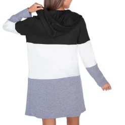 Sweaters & Dress Shirts|Sweaters^New York Jets Women's Gameday Couture Black Tri-Blend Color Block Lightweight Cardigan Hoodie