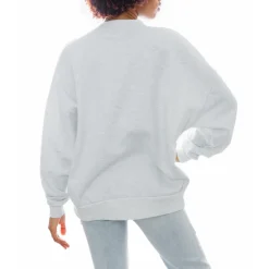 Jackets|Sweatshirts & Fleece^New York Jets Women's Gameday Couture Oatmeal Superstar Premium Fleece Drop Shoulder Pullover Sweatshirt