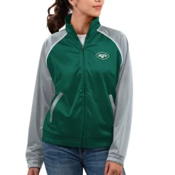 Jackets^New York Jets Women's G-III 4Her By Carl Banks Green Showup Fashion Dolman Full-Zip Track Jacket