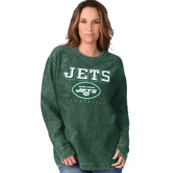Sweatshirts & Fleece|Women^New York Jets Women's G-III 4Her By Carl Banks Green Comfy Cord Pullover Sweatshirt