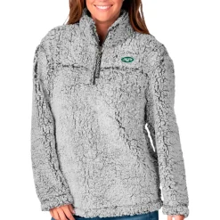 Jackets|Sweatshirts & Fleece^New York Jets Women's G-III 4Her By Carl Banks Gray Sherpa Full-Zip Jacket
