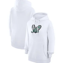 Jackets^New York Jets Women's G-III 4Her By Carl Banks White Animal Print Heart Team Graphic Fleece Tri-Blend Pullover Hoodie