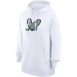 Jackets^New York Jets Women's G-III 4Her By Carl Banks White Animal Print Heart Team Graphic Fleece Tri-Blend Pullover Hoodie