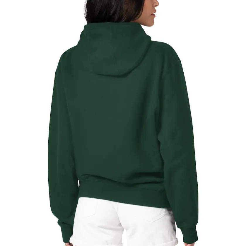 Jackets^New York Jets Women's G-III 4Her By Carl Banks Green Flowers Team Logo Graphic Fleece Pullover Hoodie