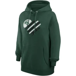 Jackets^New York Jets Women's G-III 4Her By Carl Banks Green Heart Fleece Tri-Blend Pullover Hoodie