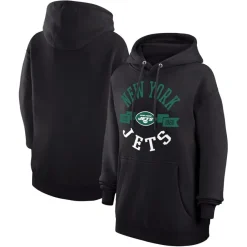 Jackets^New York Jets Women's G-III 4Her By Carl Banks Black Large Round Team Graphic Fleece Pullover Hoodie